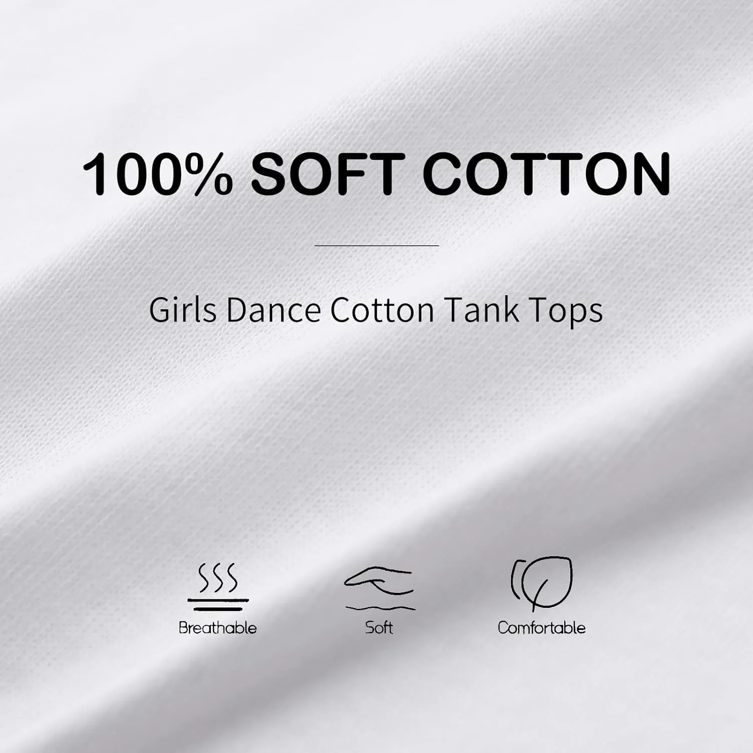 Phedrew Girls Dance Tank Tops Cotton Cami Tank Scoop Neck Undershirts 6-Pack