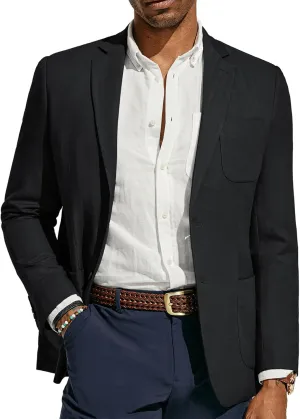 PJ PAUL JONES Men's Blazer Jacket Cotton Linen Sports Coats Regular Fit Two Buttons Herringbone Suit Jackets