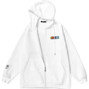 Plain Rainbow Color Print Hooded Jacket