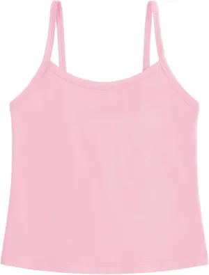 QBK 2T-12Years Girls Camisole Tank Tops Cotton Tagless Cami Sleeveless Spaghetti Undershirts for Gymnastics Dancewear