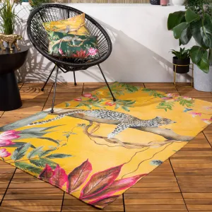 Riva Home - Leopard 120x170cm Indoor/Outdoor Washable Rug Ochre