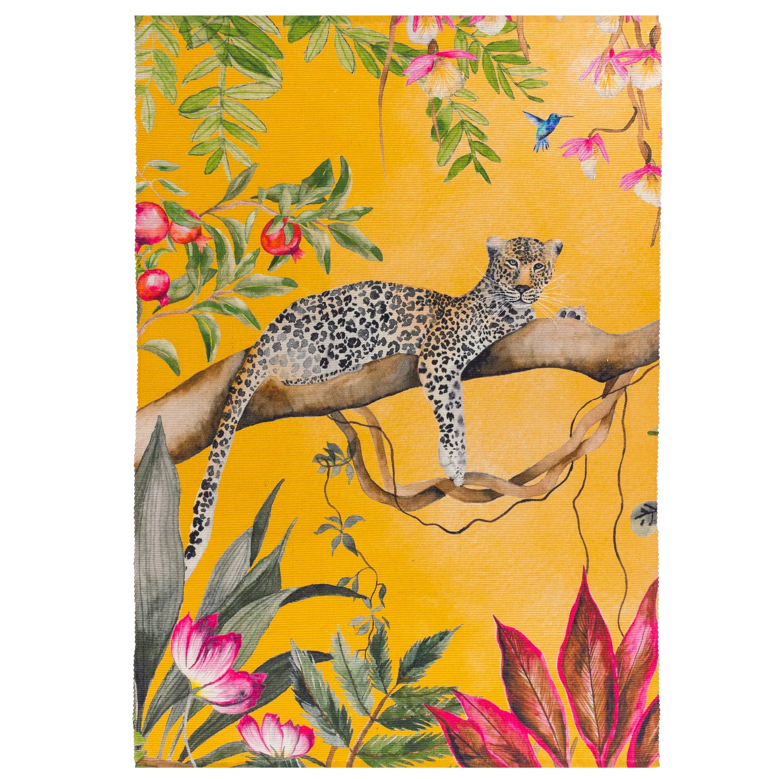 Riva Home - Leopard 120x170cm Indoor/Outdoor Washable Rug Ochre