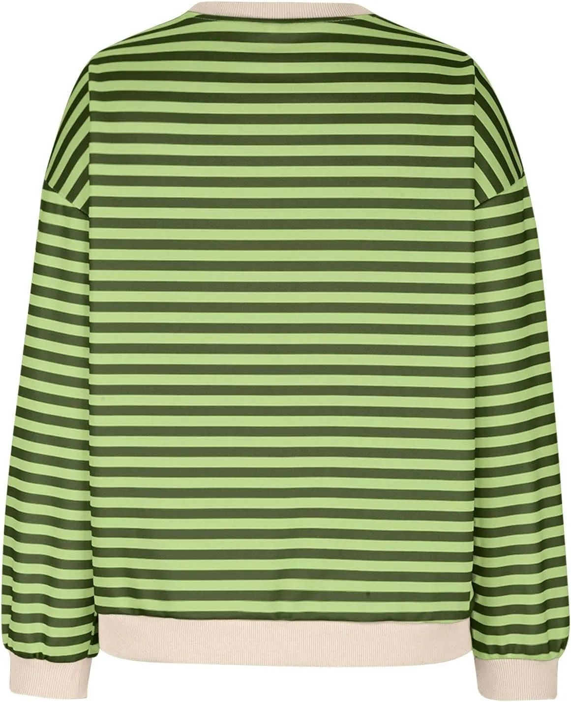 Ruziyoog Women Striped Oversized Sweatshirt Color Block Long Sleeve Crew Neck Shirts Casual Loose Pullover Y2K Top