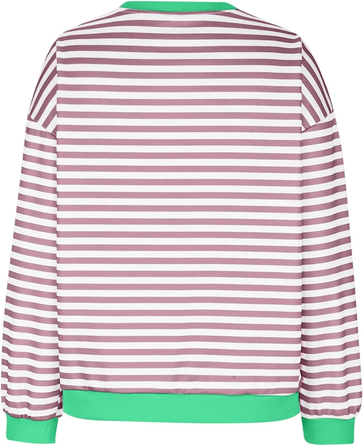Ruziyoog Women Striped Oversized Sweatshirt Color Block Long Sleeve Crew Neck Shirts Casual Loose Pullover Y2K Top