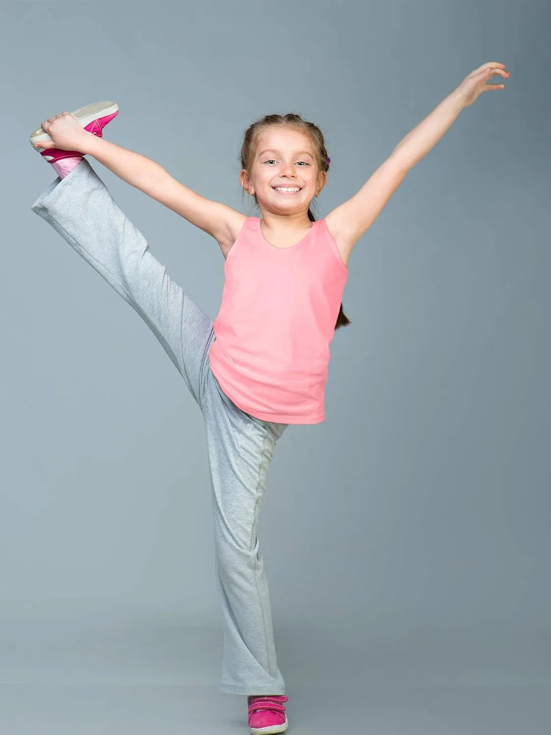 SATINIOR 4 Pieces Girls Dance Tank Tops Racerback Crop Tops Sleeveless Dance Clothes for Girls Gymnastics