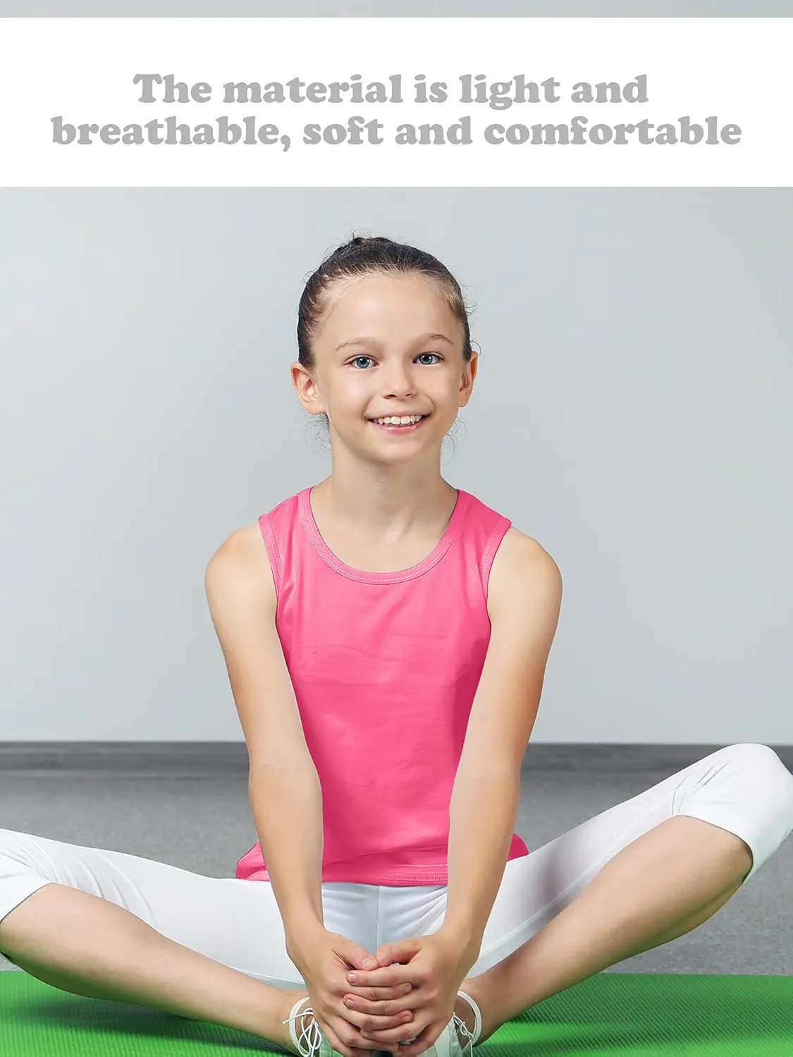 SATINIOR 4 Pieces Girls Dance Tank Tops Racerback Crop Tops Sleeveless Dance Clothes for Girls Gymnastics