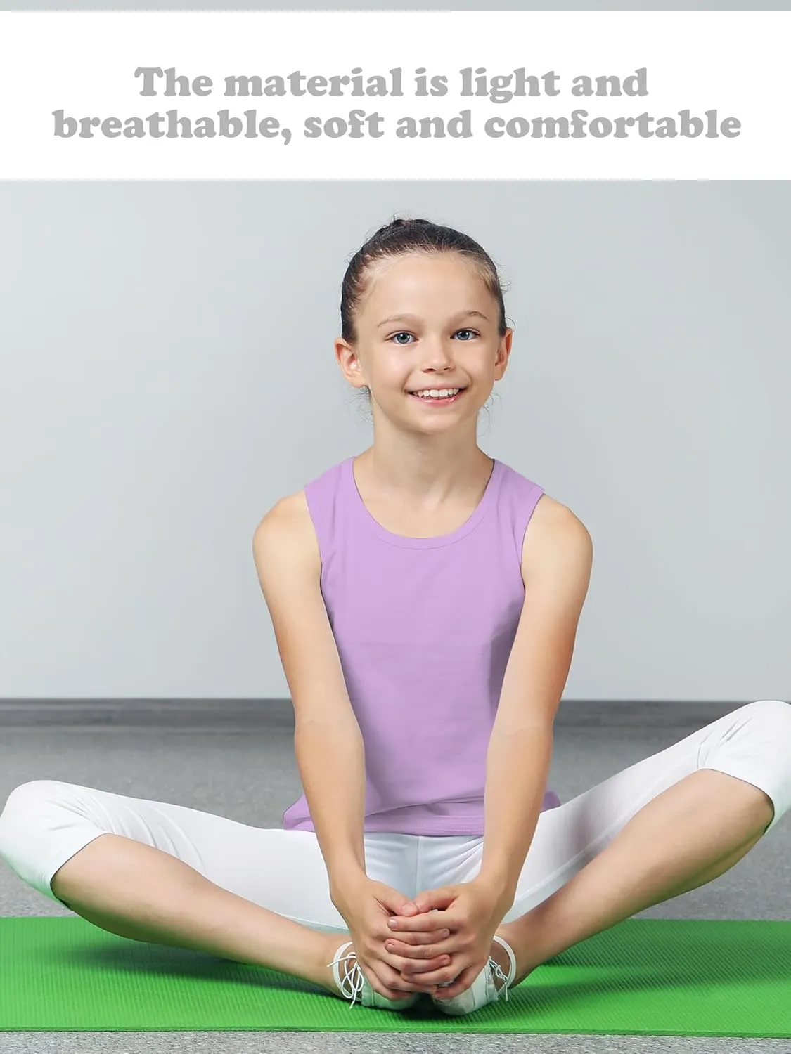 SATINIOR 4 Pieces Girls Dance Tank Tops Racerback Crop Tops Sleeveless Dance Clothes for Girls Gymnastics
