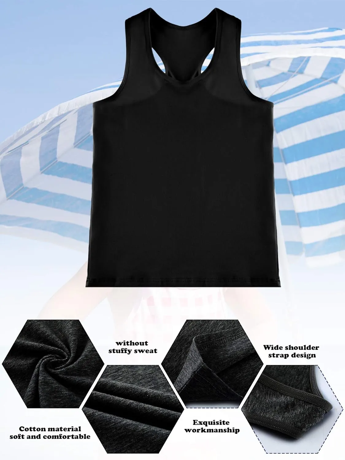 SATINIOR 4 Pieces Girls Dance Tank Tops Racerback Crop Tops Sleeveless Dance Clothes for Girls Gymnastics
