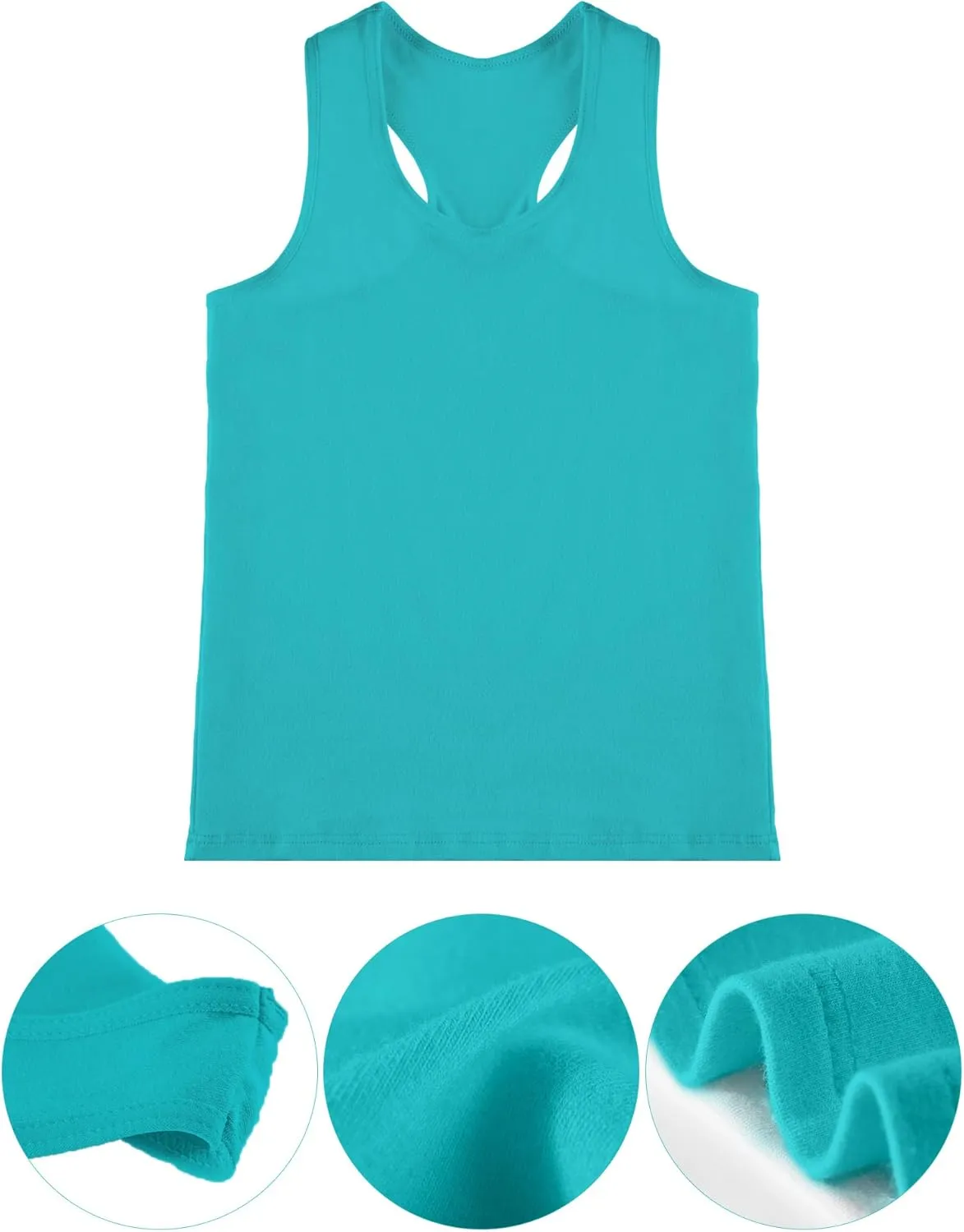 SATINIOR 4 Pieces Girls Dance Tank Tops Racerback Crop Tops Sleeveless Dance Clothes for Girls Gymnastics