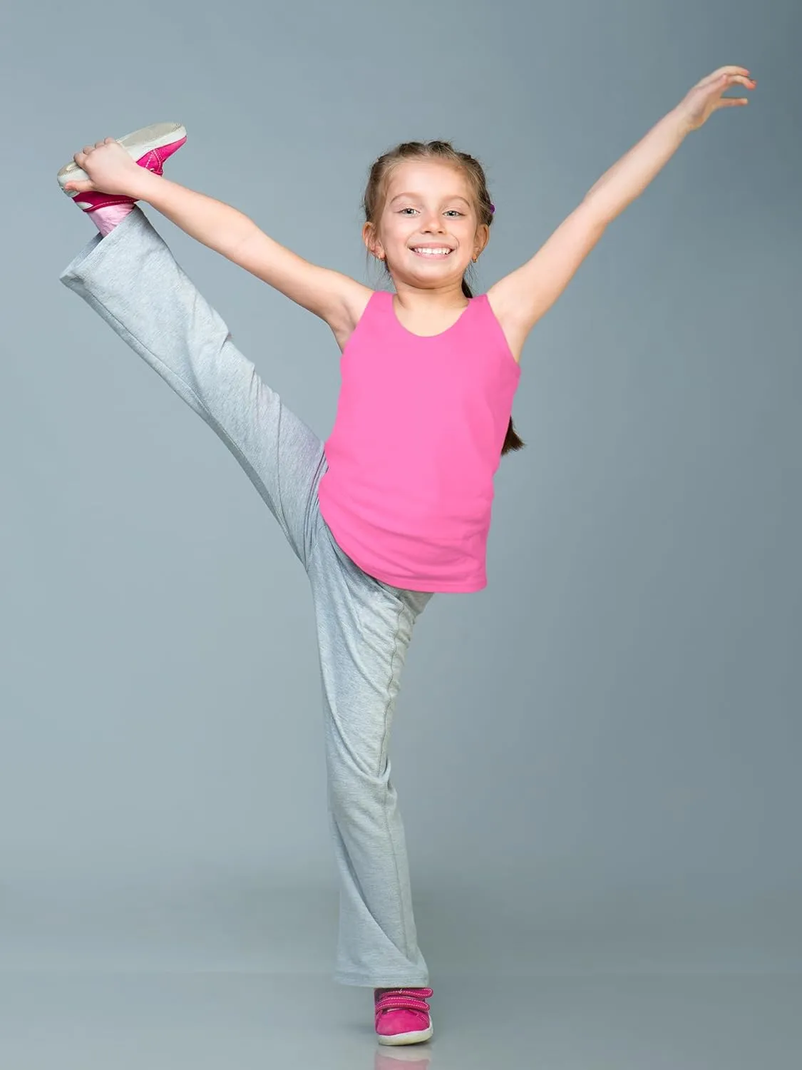 SATINIOR 4 Pieces Girls Dance Tank Tops Racerback Crop Tops Sleeveless Dance Clothes for Girls Gymnastics