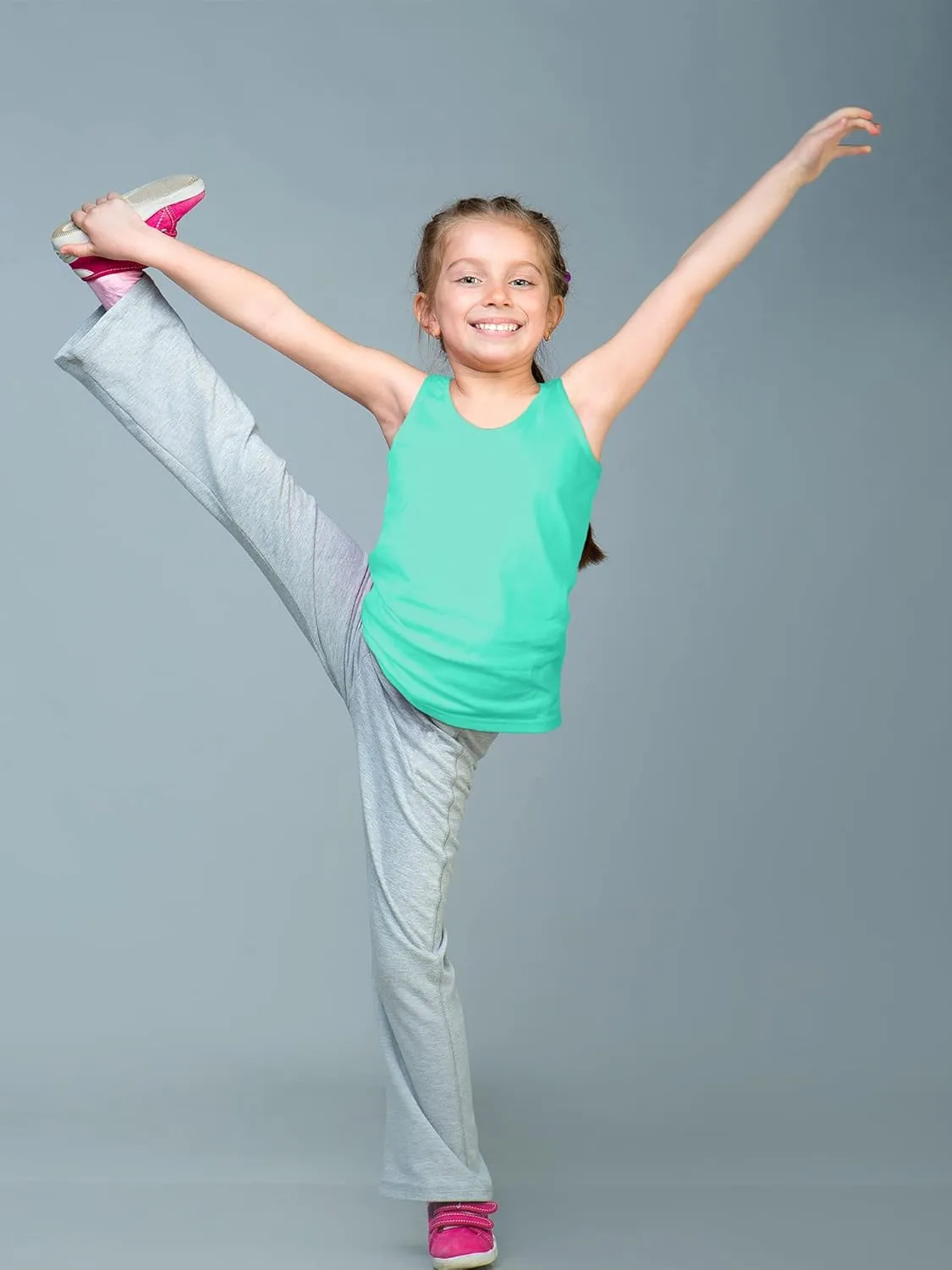 SATINIOR 4 Pieces Girls Dance Tank Tops Racerback Crop Tops Sleeveless Dance Clothes for Girls Gymnastics
