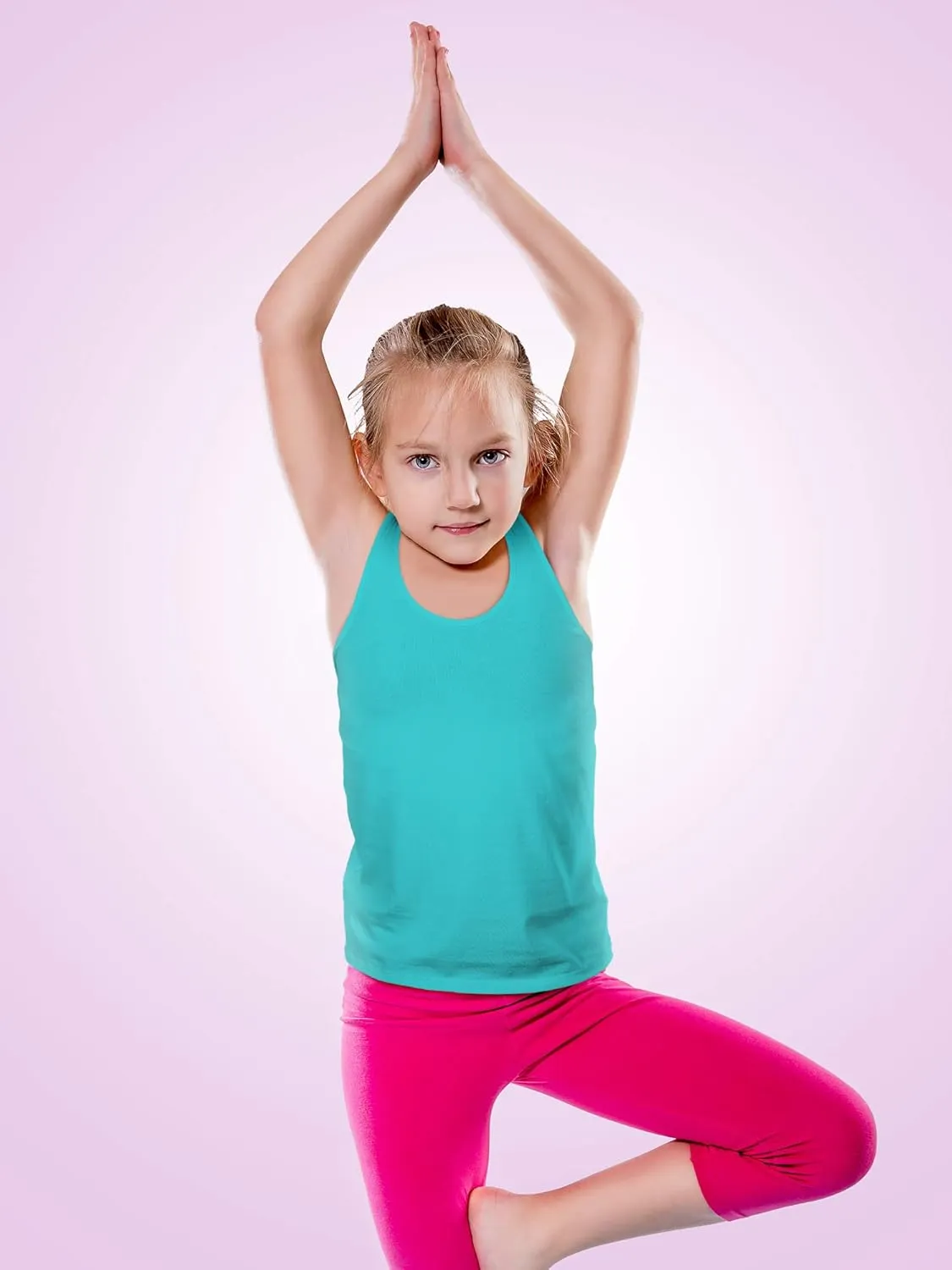 SATINIOR 4 Pieces Girls Dance Tank Tops Racerback Crop Tops Sleeveless Dance Clothes for Girls Gymnastics