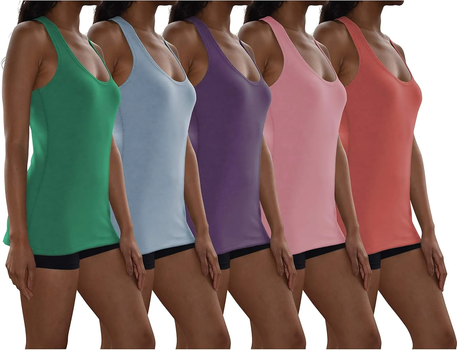 Sexy Basics Women's Cotton Stretch Tank Tops | Multi Packs & Colors Sport Tanks