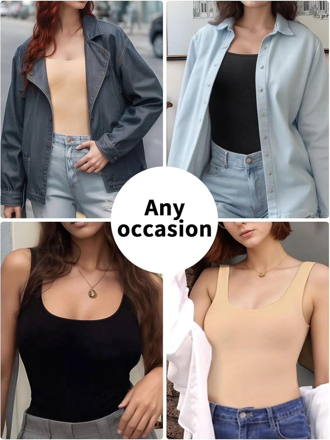 Shapewear Tops for Women Tummy Control Square Neck Body Shaper Belly Compression Slim Tank Top Camisole