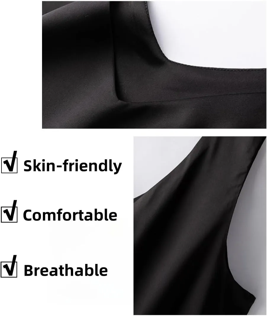 Silk Camisole Top Women's V-Neck Sleeveless Blouse,Loose Fit Casual Beach Vacation Outfits Shirt,S-3XL