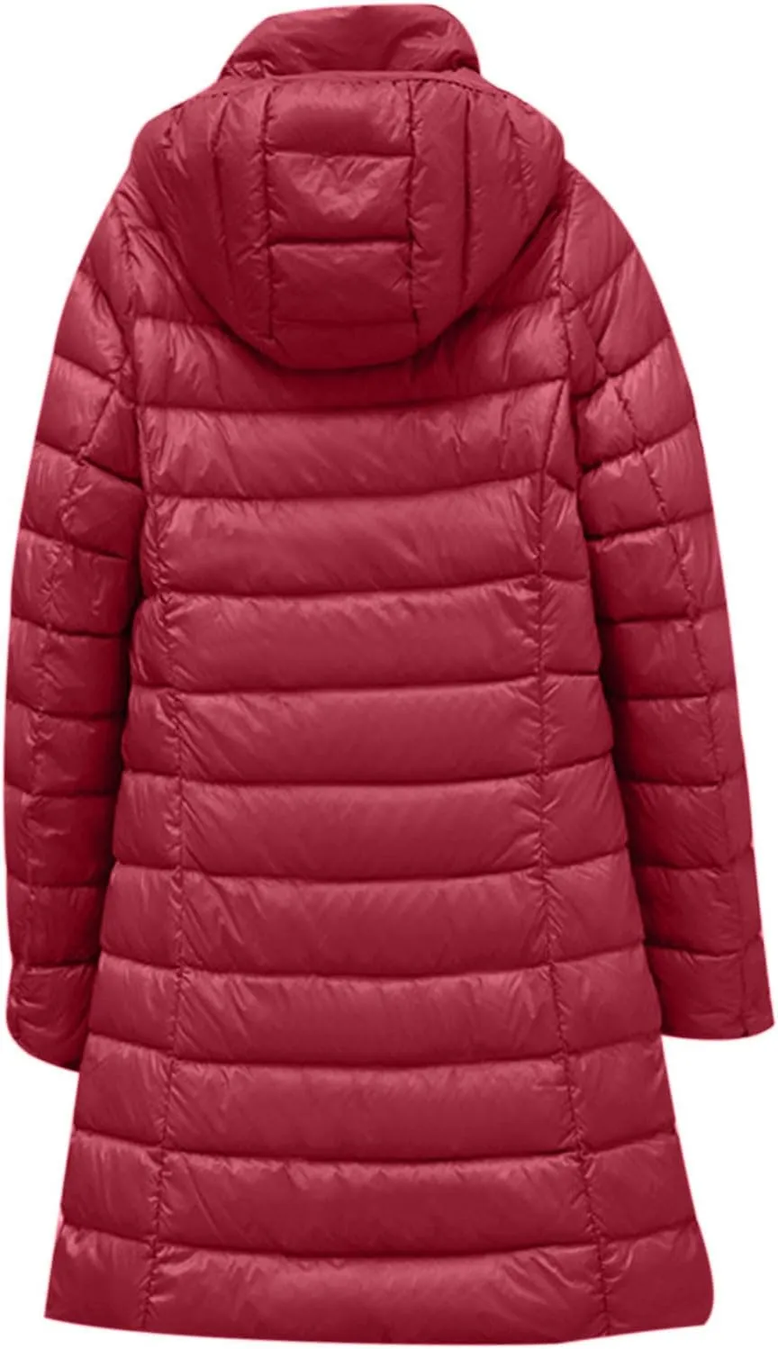 SMIDOW Long Puffer Coat For Women Plus Size Warm Winter Down Jackets Lightweight Removable Hood Quilted Coats