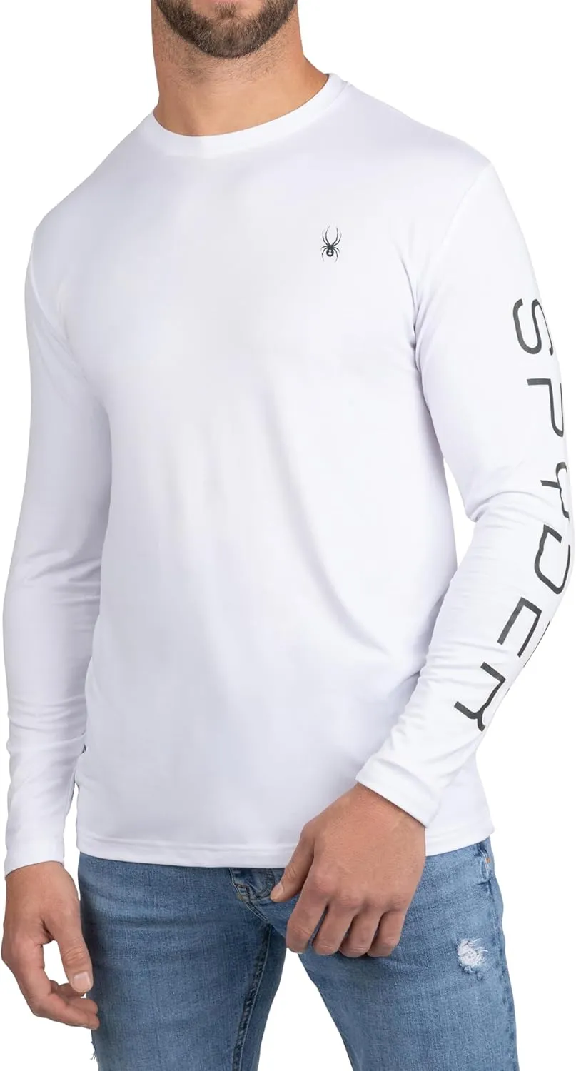 Spyder Mens Crew Neck Long Sleeve Undershirts/Ultra Soft Stretch Sports T-Shirt Dry Fit Athletic Running Workout Shirts