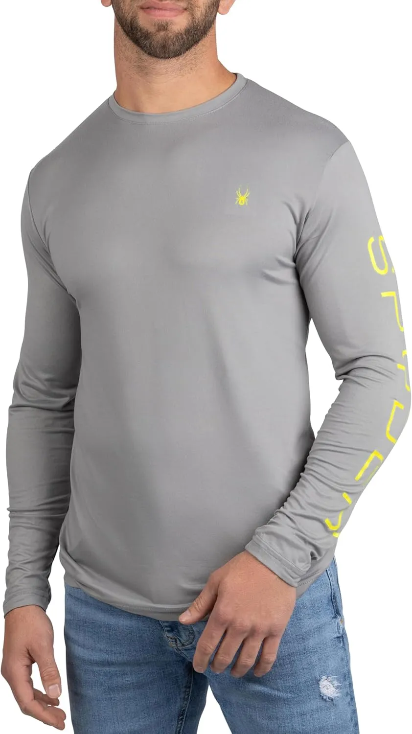 Spyder Mens Crew Neck Long Sleeve Undershirts/Ultra Soft Stretch Sports T-Shirt Dry Fit Athletic Running Workout Shirts