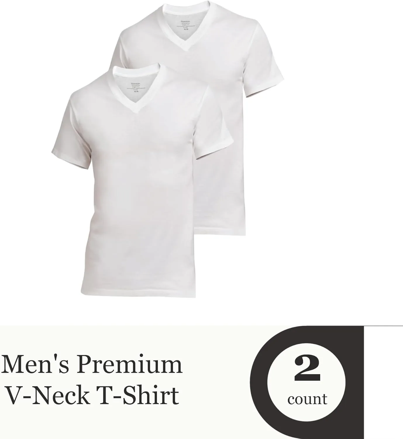 Stanfield's Men's Cotton Big and Tall Vneck Undershirt (2 Pack)