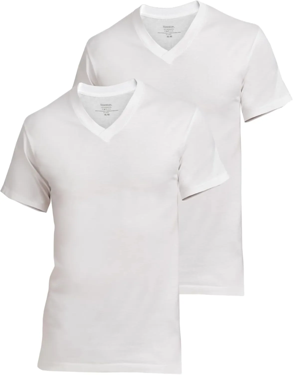 Stanfield's Men's Cotton Big and Tall Vneck Undershirt (2 Pack)