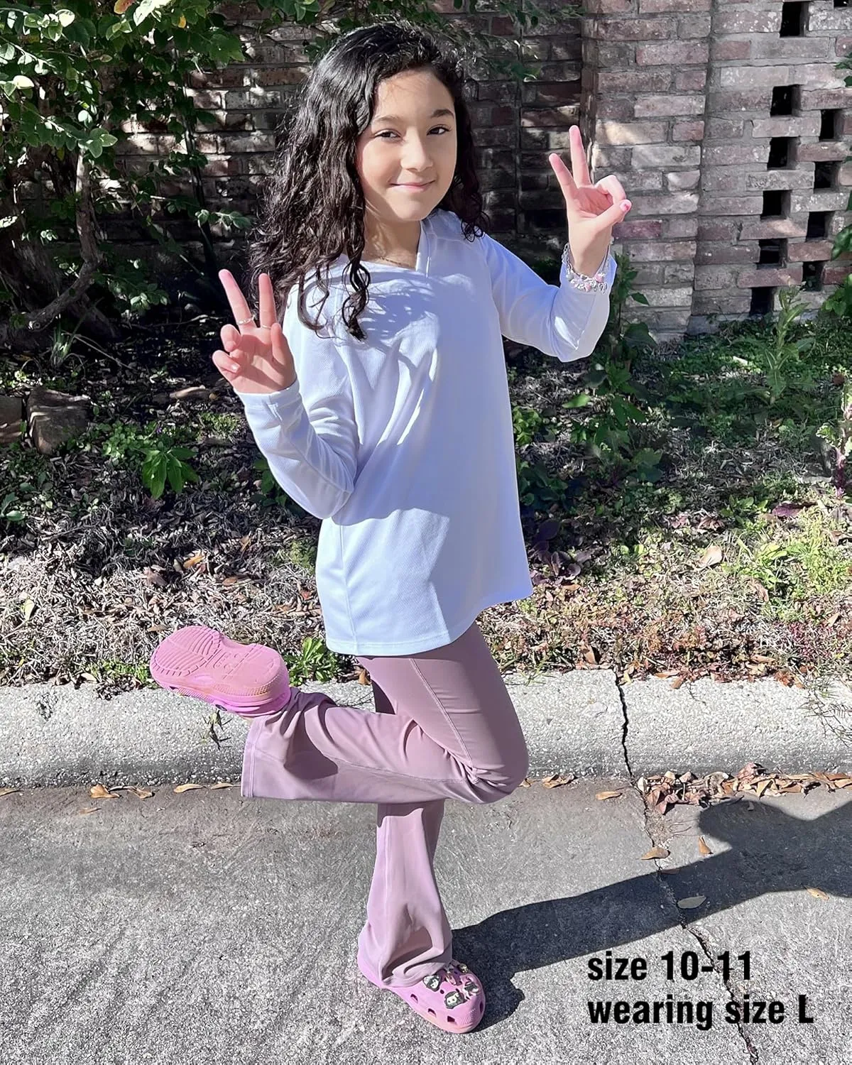 Stelle Youth Girls Athletic Performance Long Sleeve Shirts V Neck Moisture Wicking Base Layer Undershirt