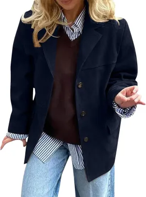 Suede Jacket Y2k Outerwear Brown Faux Leather Jacket Women Fall Fashion Trendy Old Money Oversized Blazers
