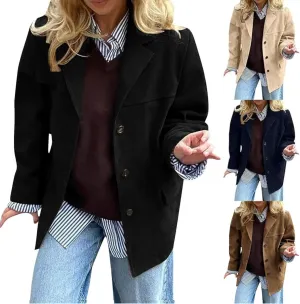 Suede Jacket Y2k Outerwear Brown Faux Leather Jacket Women Fall Fashion Trendy Old Money Oversized Blazers