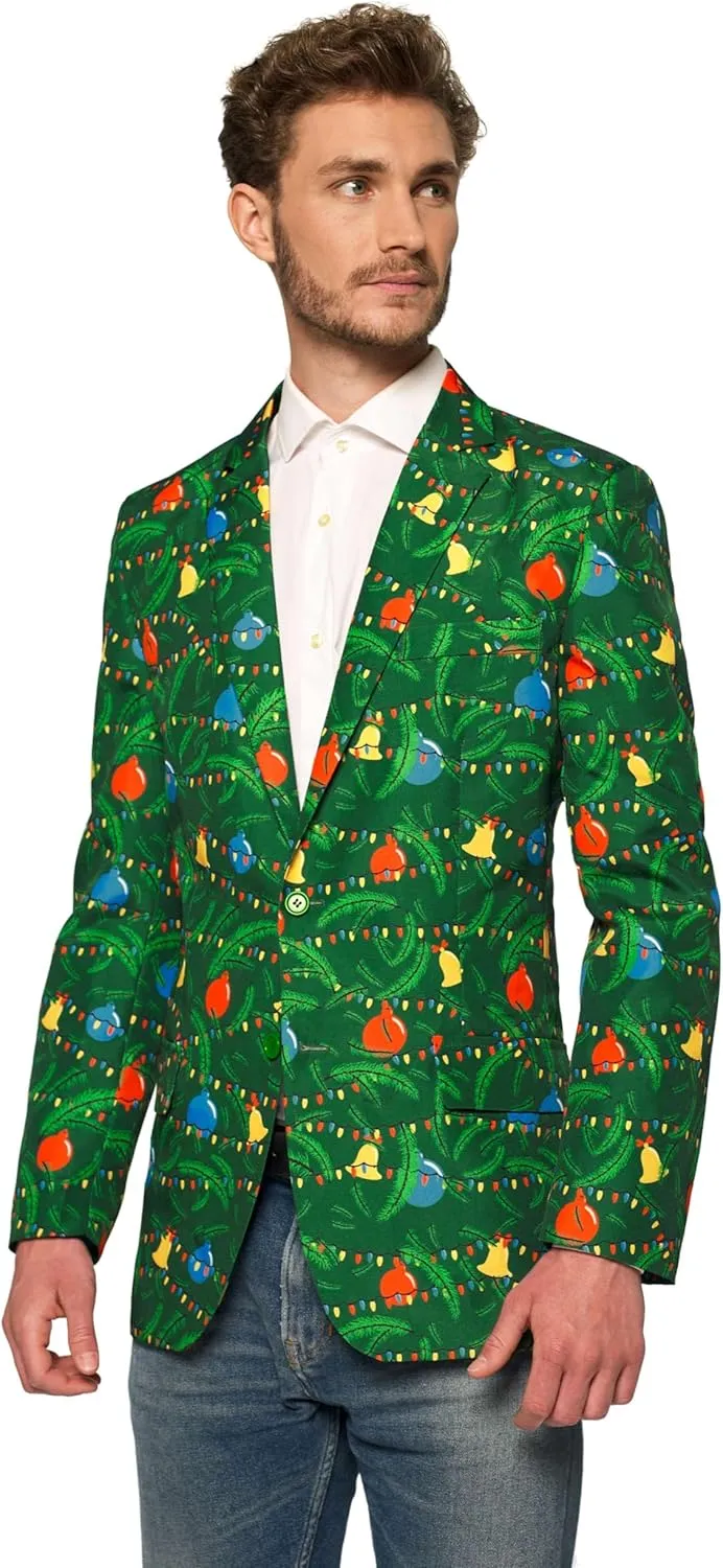 Suitmeister Men's Christmas Suit - Real Light Up Festive Outfit Slim Fit