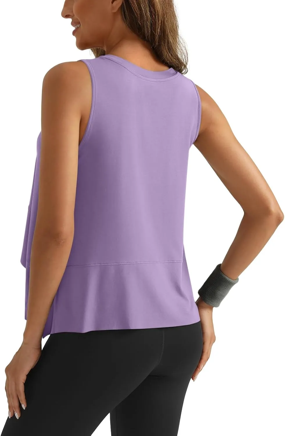 SUNBS 3 Pack Womens Tank Tops Crop Workout Top Sleeveless Athletic Crewneck T Shirts Loose Fit Summer Yoga Gym Outfits