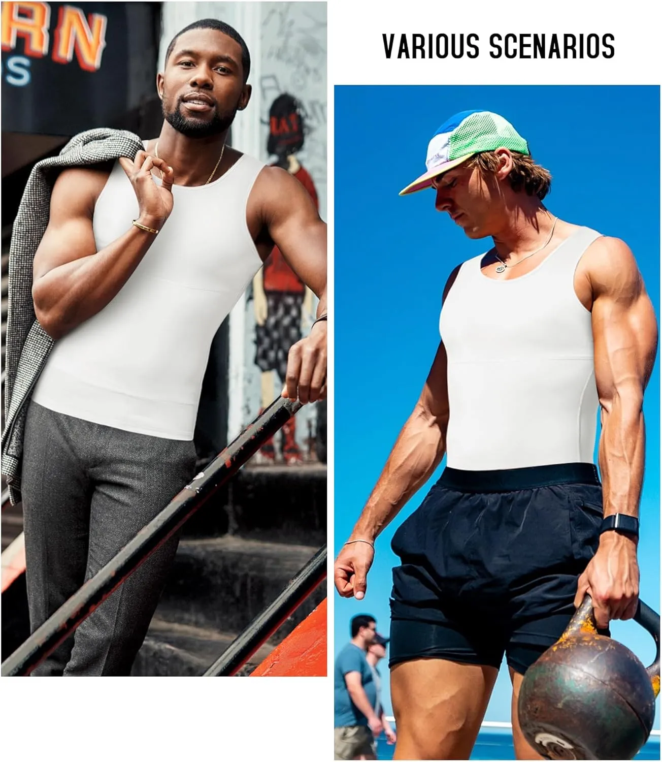 TAILONG Compression Shirt Men Shapewear Slimming Body Shaper Vest Compression Tank Top Undershirt