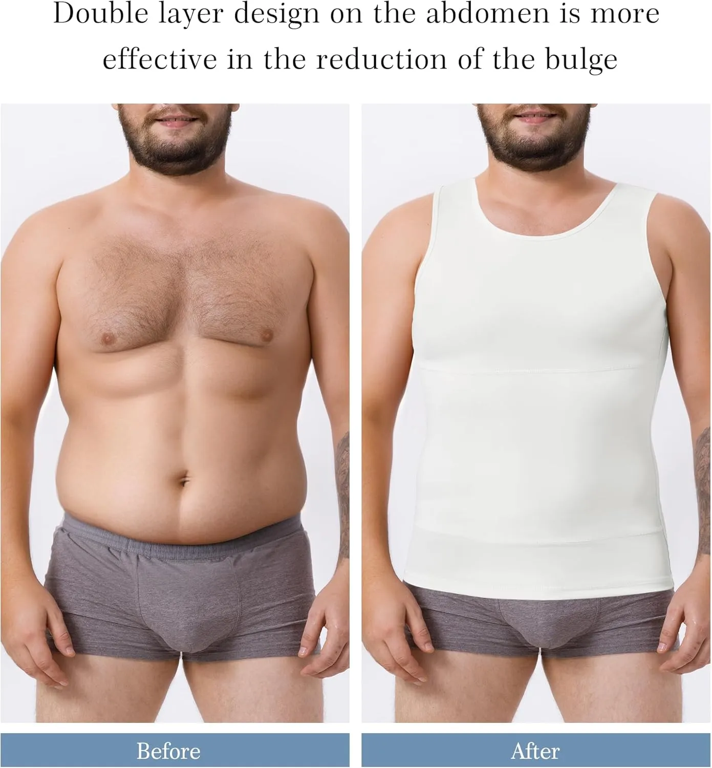 TAILONG Compression Shirt Men Shapewear Slimming Body Shaper Vest Compression Tank Top Undershirt