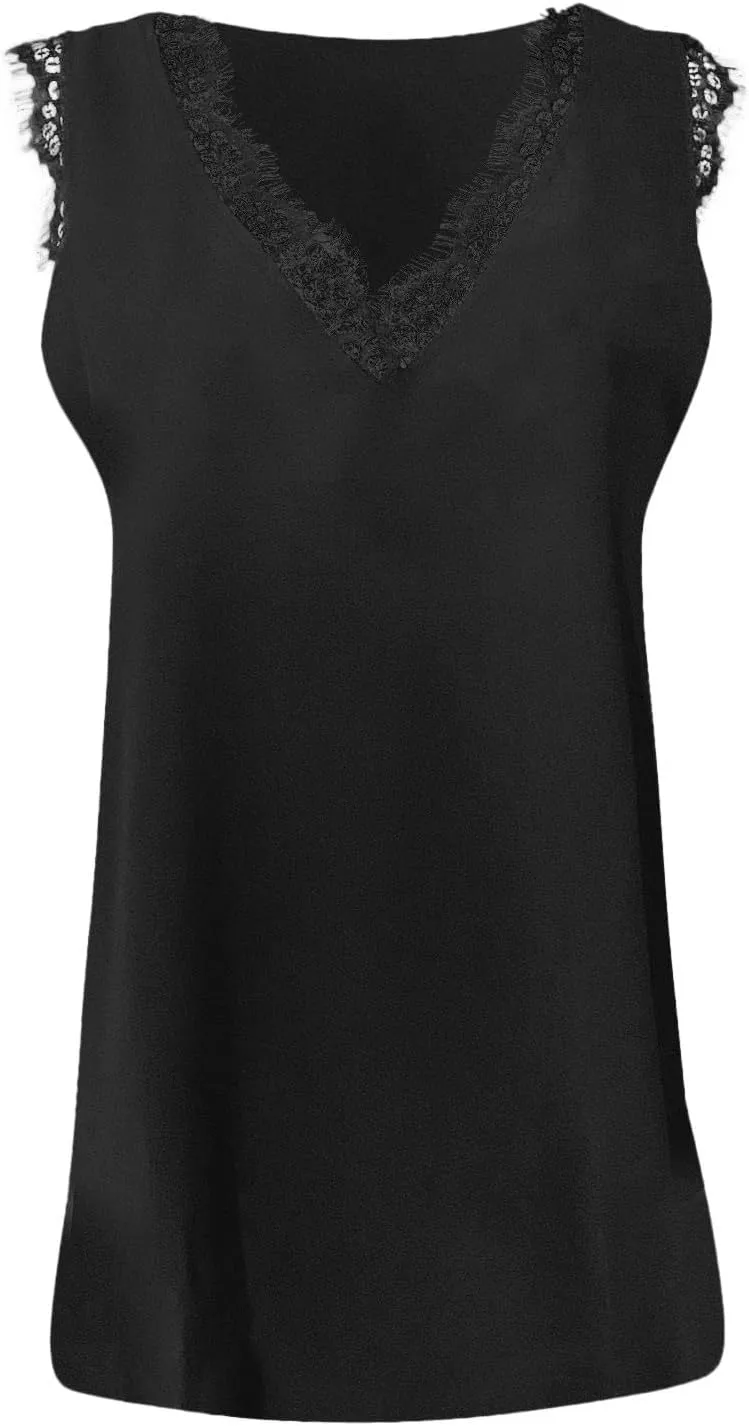Tank Tops for Women 2025 Silk Satin Tank Tops V Neck Casual Cami Sleeveless Camisole Blouses Summer Basic Shirt