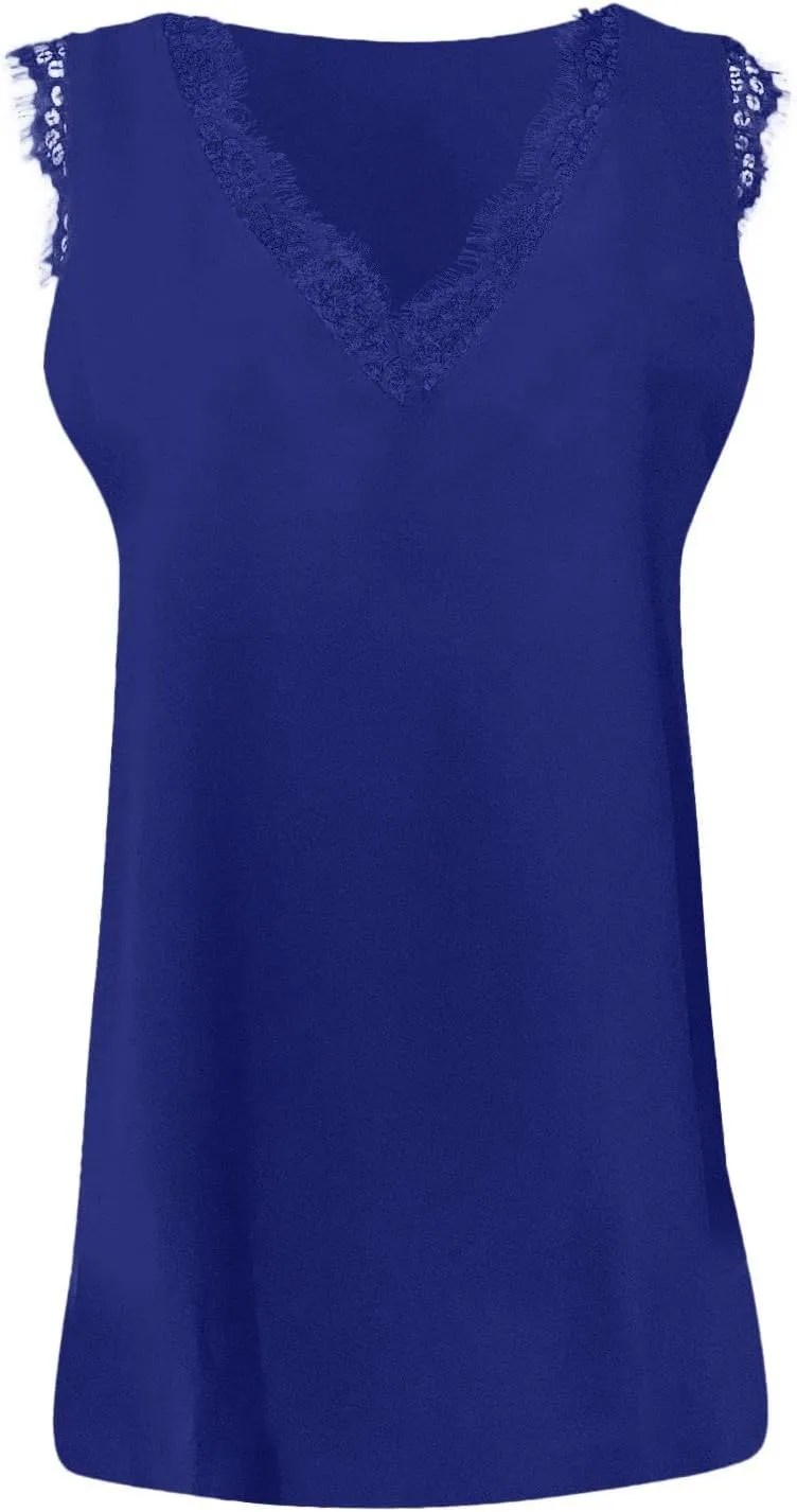 Tank Tops for Women 2025 Silk Satin Tank Tops V Neck Casual Cami Sleeveless Camisole Blouses Summer Basic Shirt