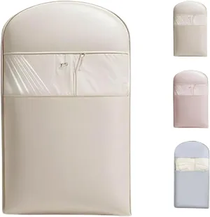 Taprinferior Hanging Garment Bag, 2025 Space Saving Hanging Garment Bag with Self Compression Zipper, Space Saver Dust Cover Closet Organizer, Dust Cover Clothes Bags down Coat (Beige, M)