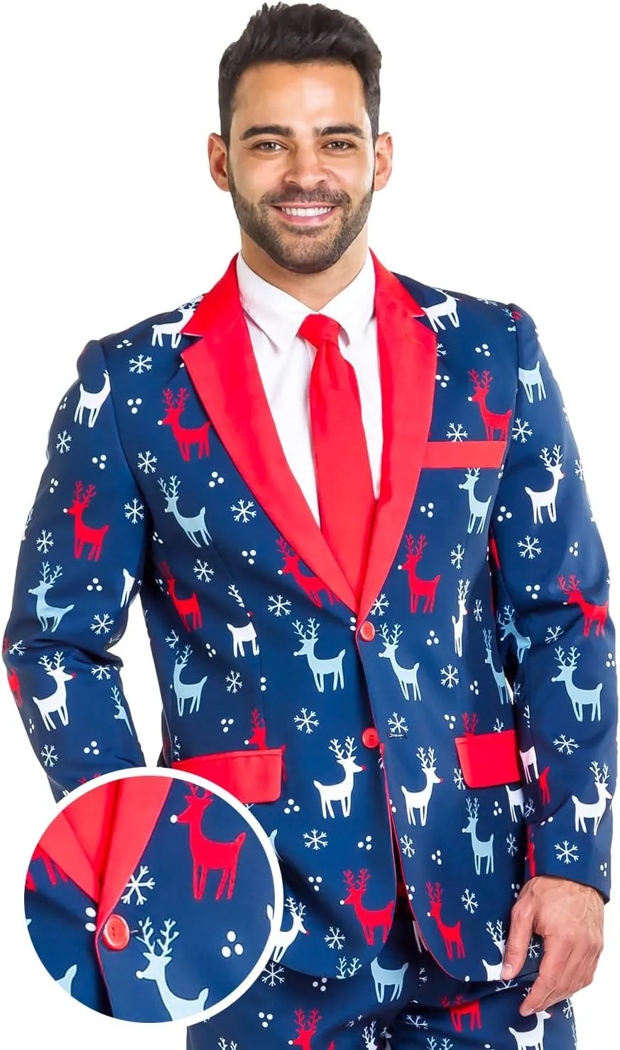 Tipsy Elves Men's Christmas Holiday Suit Jackets - Ugly Christmas Sweater Inspired Blazers for Men