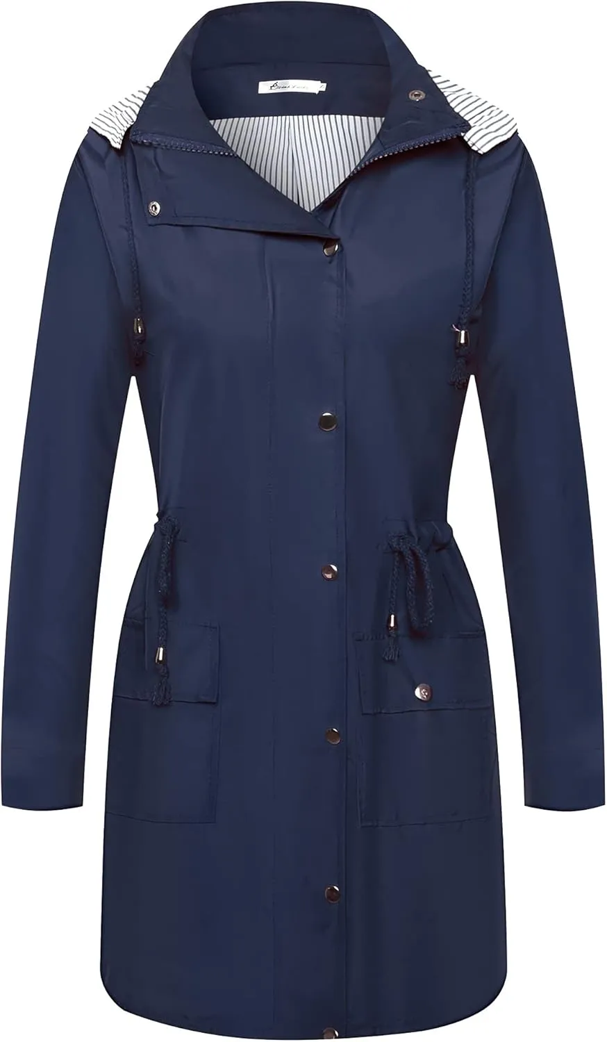 Twinklady Rain Jacket Women Windbreaker Striped Climbing Raincoats Waterproof Lightweight Outdoor Hooded Trench Coats