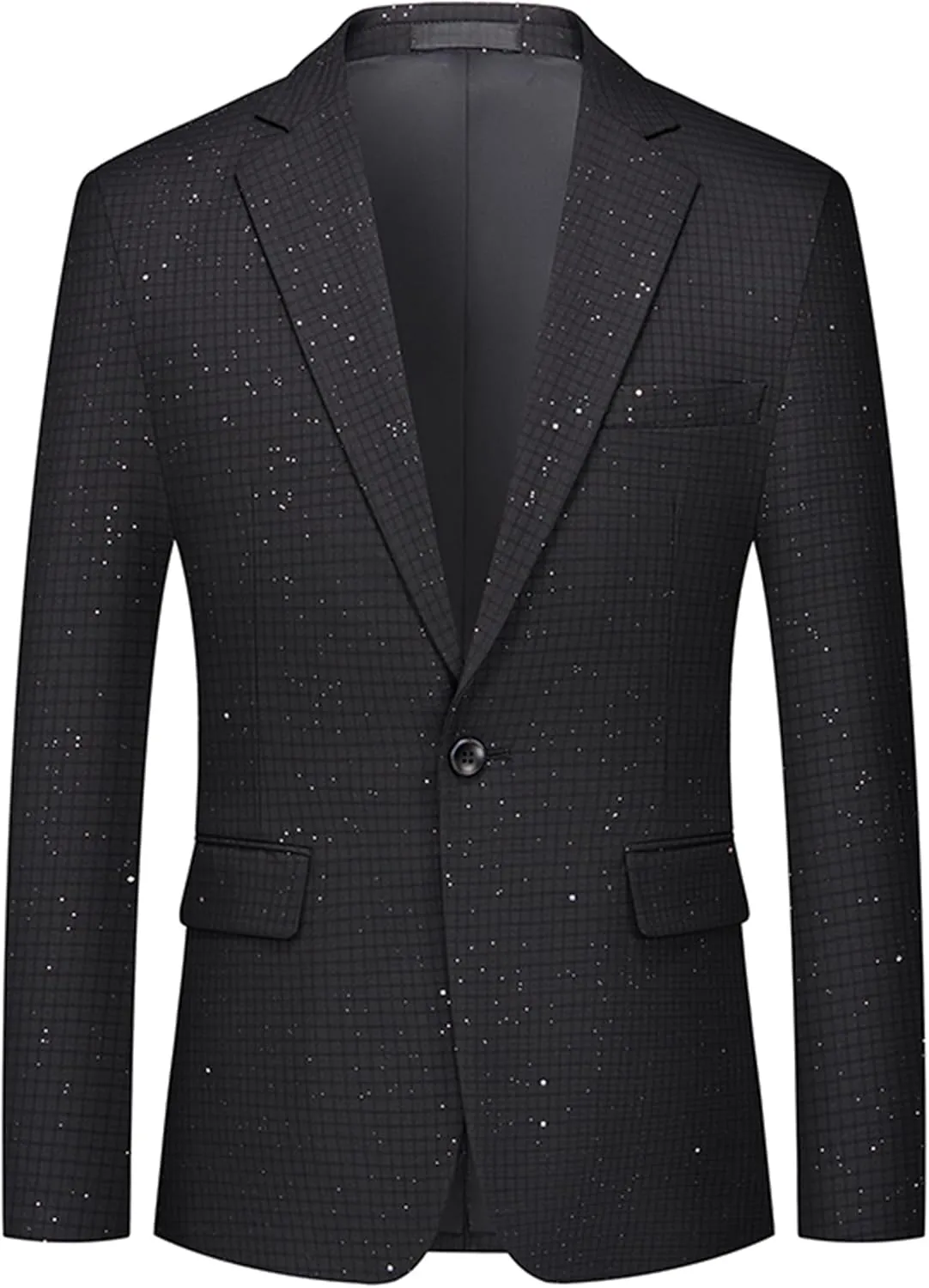 UNINUKOO Men's Blazer Plaid Casual Slim Fit Sport Coats One Button Lightweight Checkered Suit Jacket