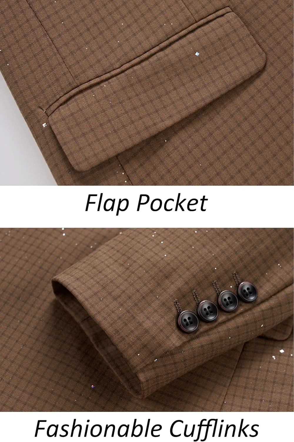 UNINUKOO Men's Blazer Plaid Casual Slim Fit Sport Coats One Button Lightweight Checkered Suit Jacket