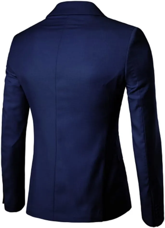 UNINUKOO Mens Sport Coat Slim Fit Suit Blazer Jacket One Button Lightweight for Casual Business