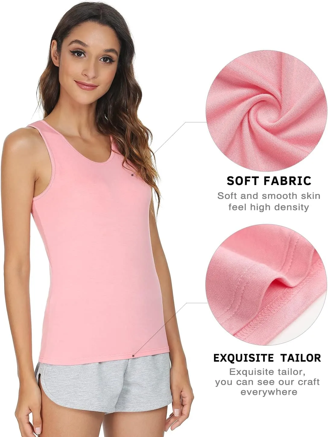 Vislivin Womens Supersoft Camisole Stretch Casual Tank Tops