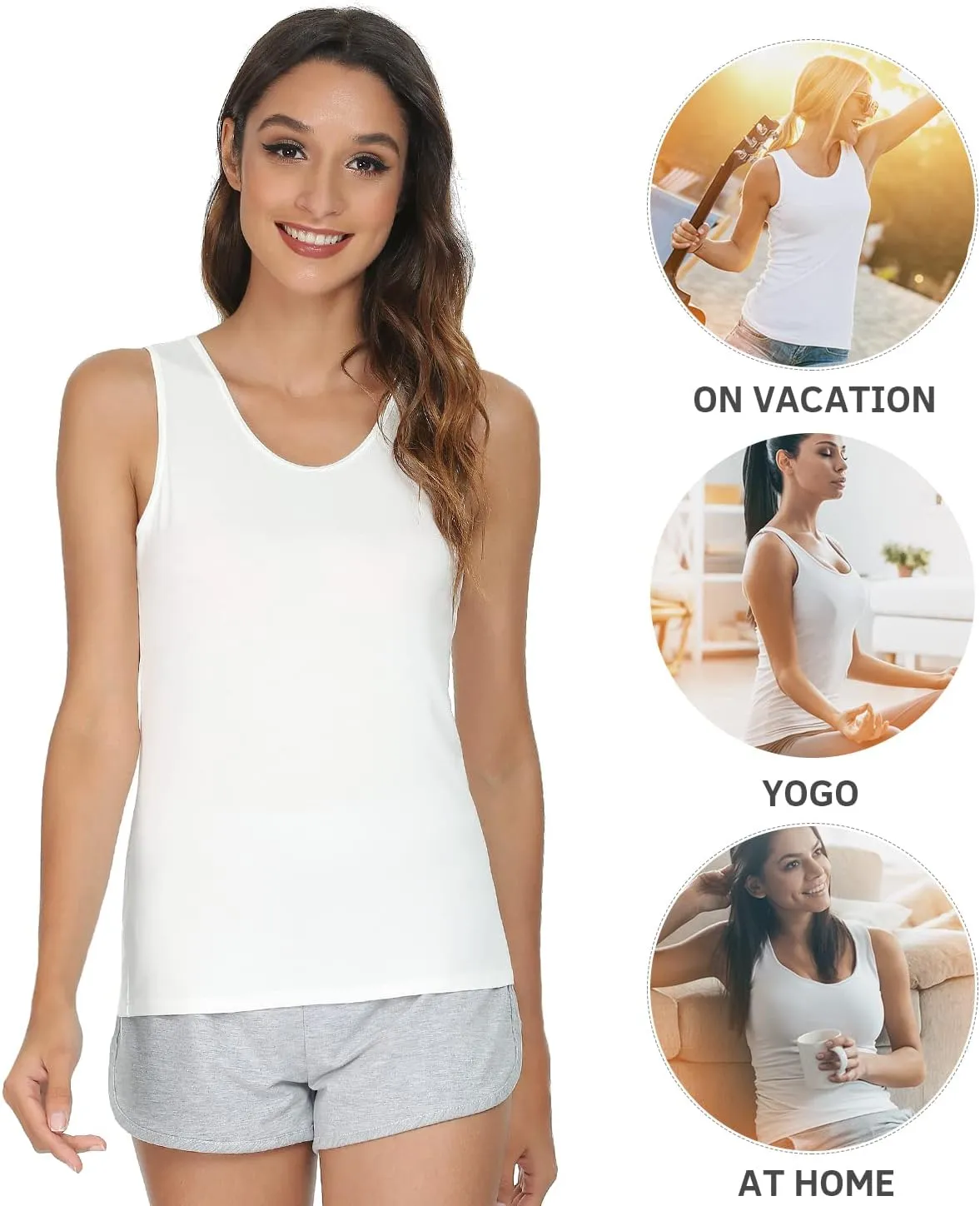 Vislivin Womens Supersoft Camisole Stretch Casual Tank Tops