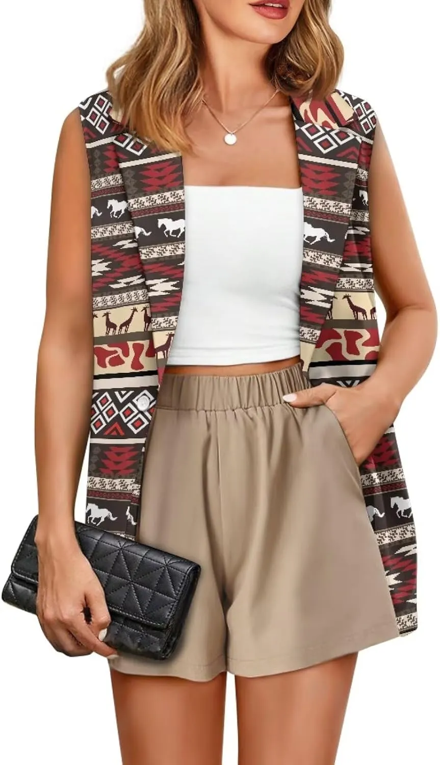 Western Vest For Women,Casual Women Suit Vest,Slim Sleeveless Blazers,S-5XL