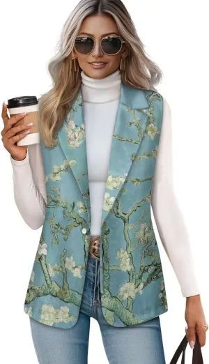 Western Vest For Women,Casual Women Suit Vest,Slim Sleeveless Blazers,S-5XL