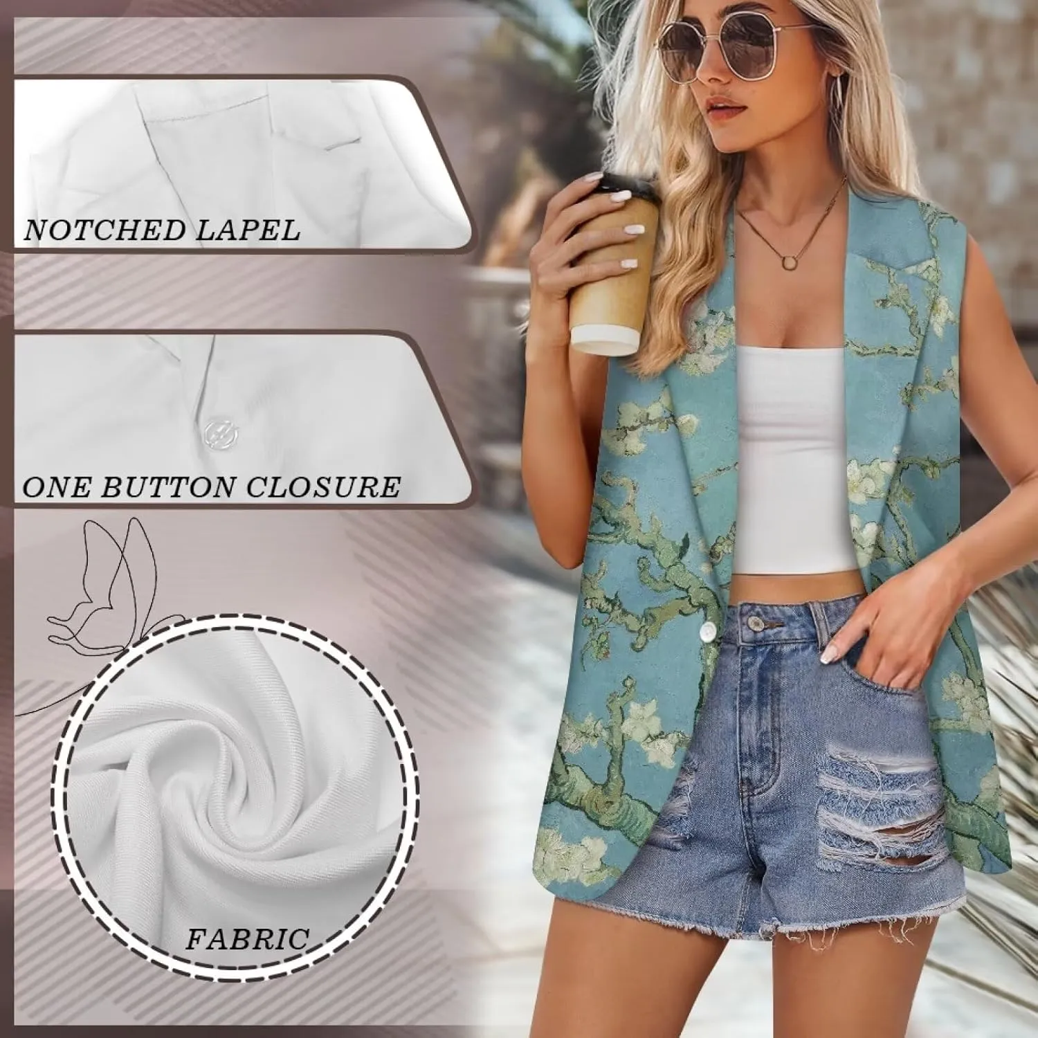 Western Vest For Women,Casual Women Suit Vest,Slim Sleeveless Blazers,S-5XL