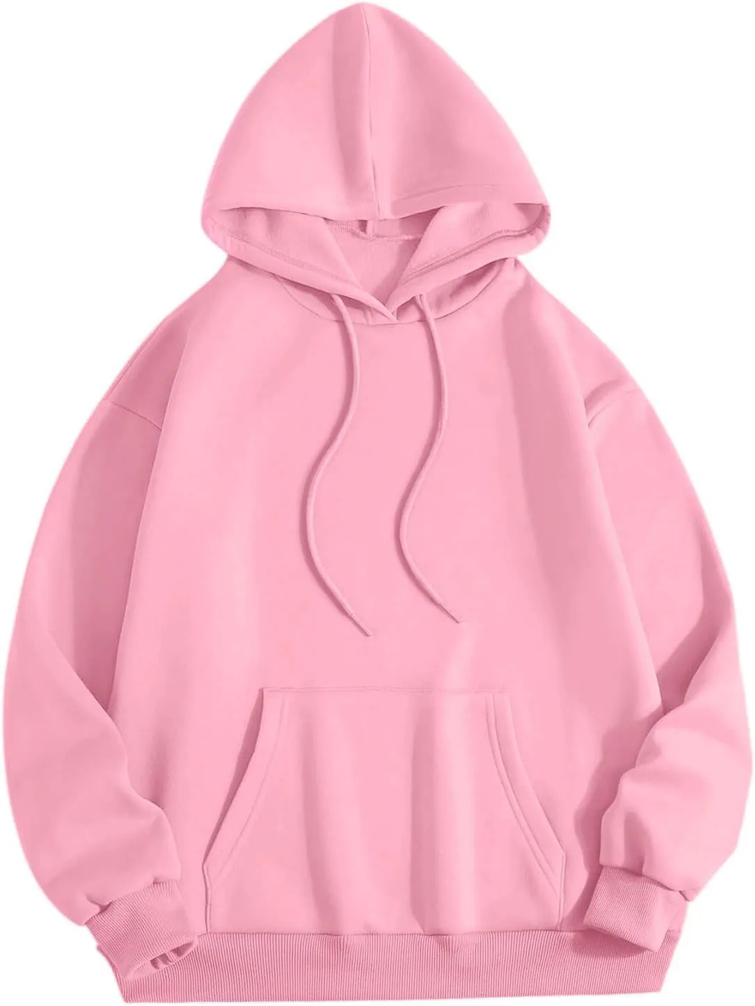 Women Pink Hoodie Cute Teen Girls Crewneck Graphic Hoodies Drawstring Pullover Sweatshirts Y2K Preppy Pocket Sweatshirt