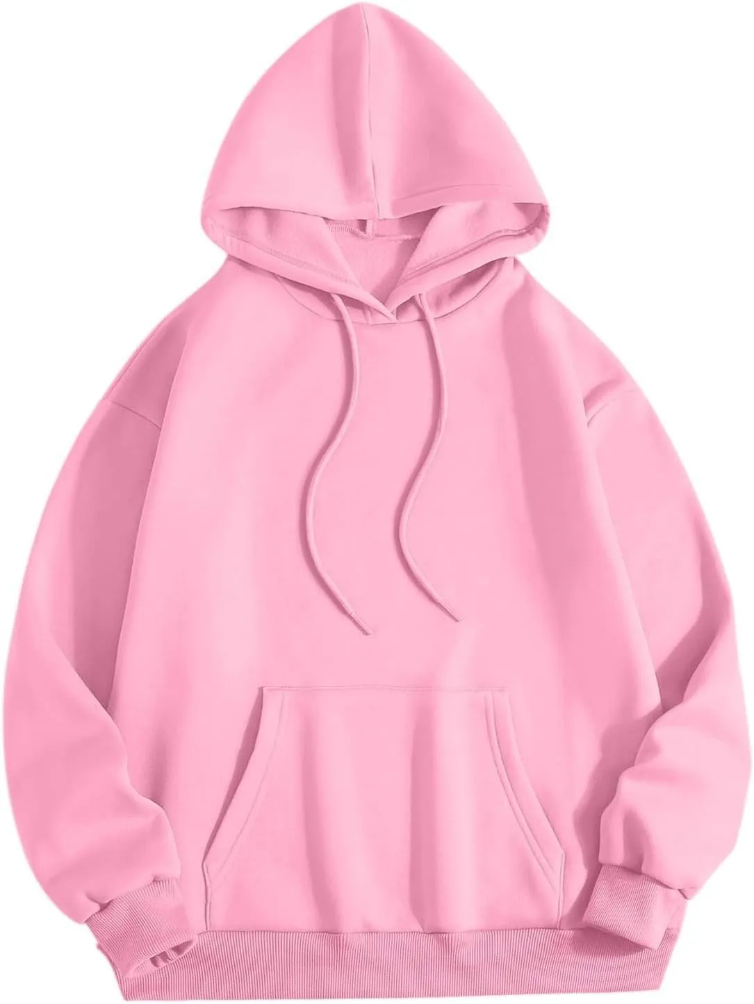 Women Pink Hoodie Cute Teen Girls Crewneck Graphic Hoodies Drawstring Pullover Sweatshirts Y2K Preppy Pocket Sweatshirt