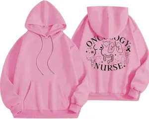 Women Pink Hoodie Cute Teen Girls Crewneck Graphic Hoodies Drawstring Pullover Sweatshirts Y2K Preppy Pocket Sweatshirt