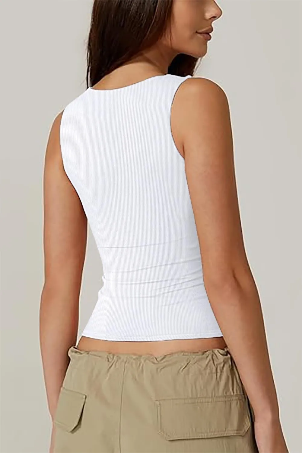 Women Tummy Control Compression Camisole Square Neck Body Shaper Tanks Sleeveless Top Casual Tank Tops Summer Tops