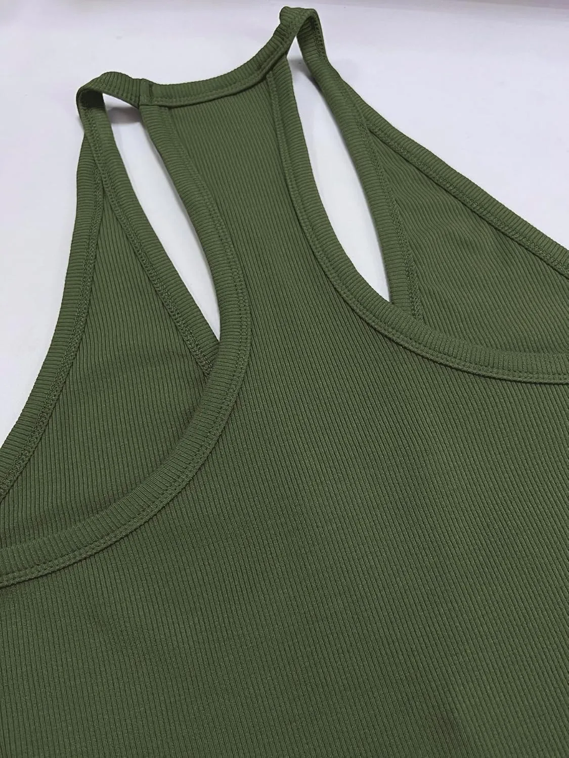 Women Workout Tops Racerback Tank Tops Basic Cute Summer 2025 Deep V Neck Going Out Slim Fit Shirts