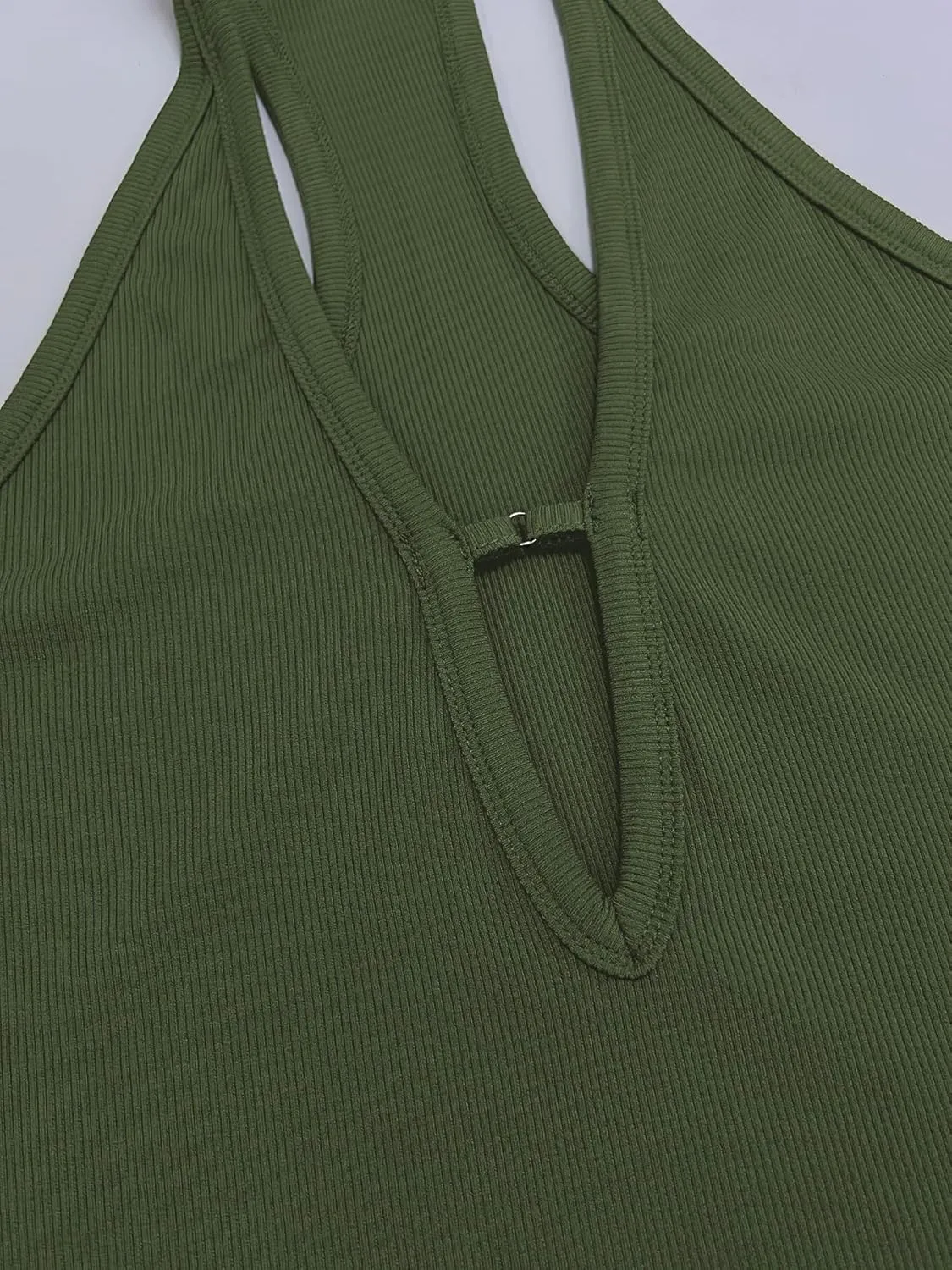 Women Workout Tops Racerback Tank Tops Basic Cute Summer 2025 Deep V Neck Going Out Slim Fit Shirts